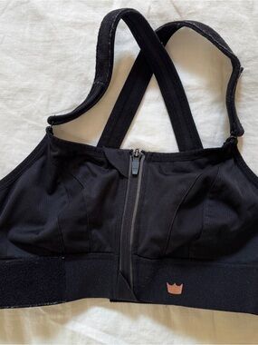 SHEFIT Black Front-Zip High-Support Sports Bra
